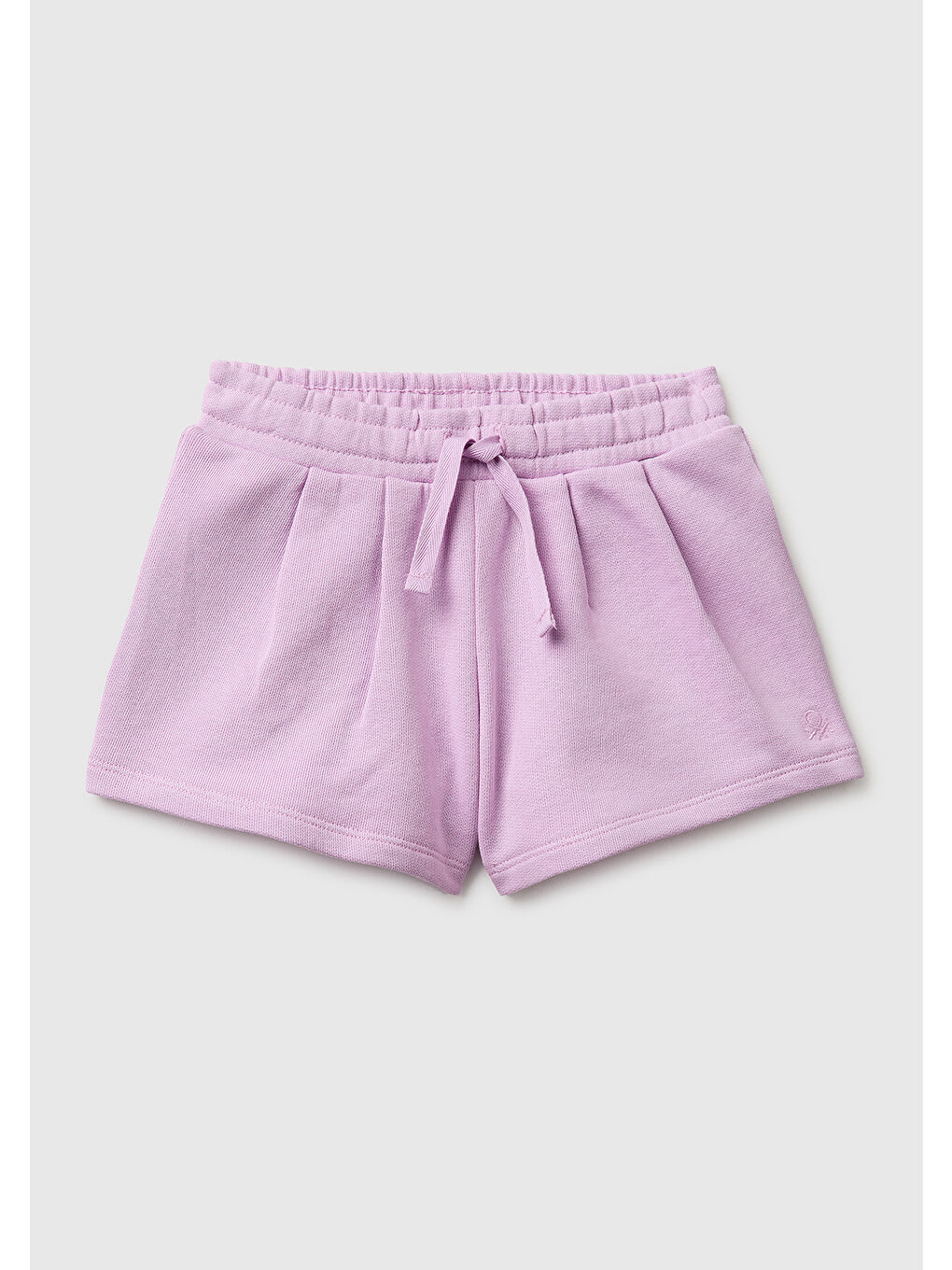 Kız Çocuk Pembe Logo İşlemeli Beli İpli Şort
