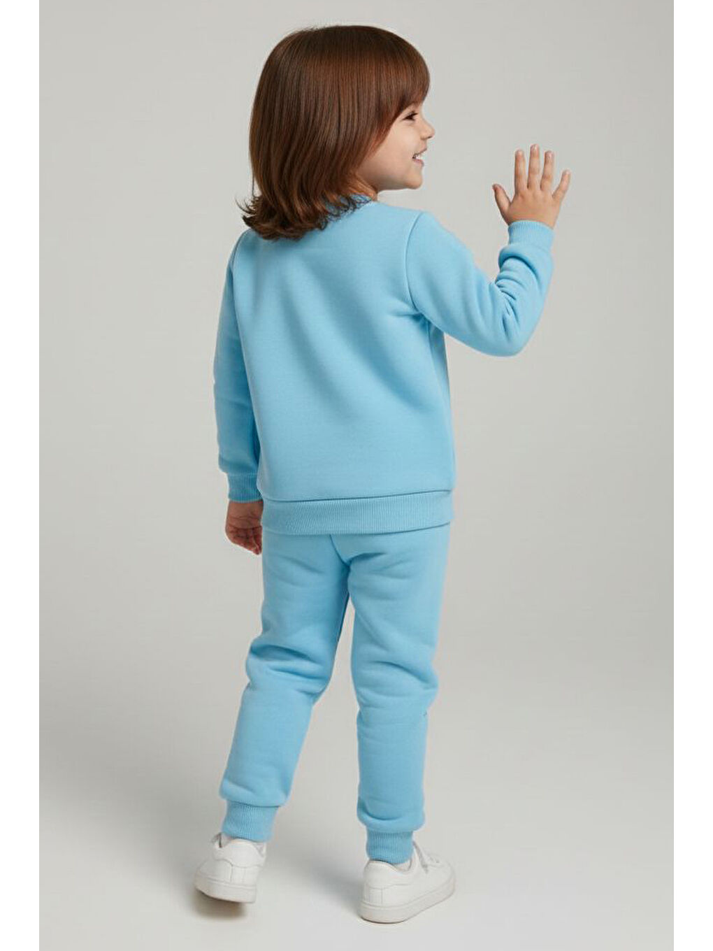 Kız Çocuk Bebe Mavi Baskılı Şardonlu Takım- 28099-BEBE-MAVI-1