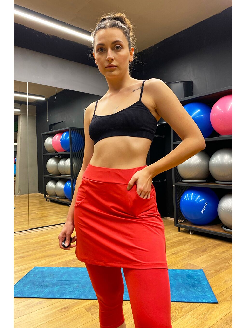 Tenis Etekli Sporcu Tayt C16042 Mercan-1