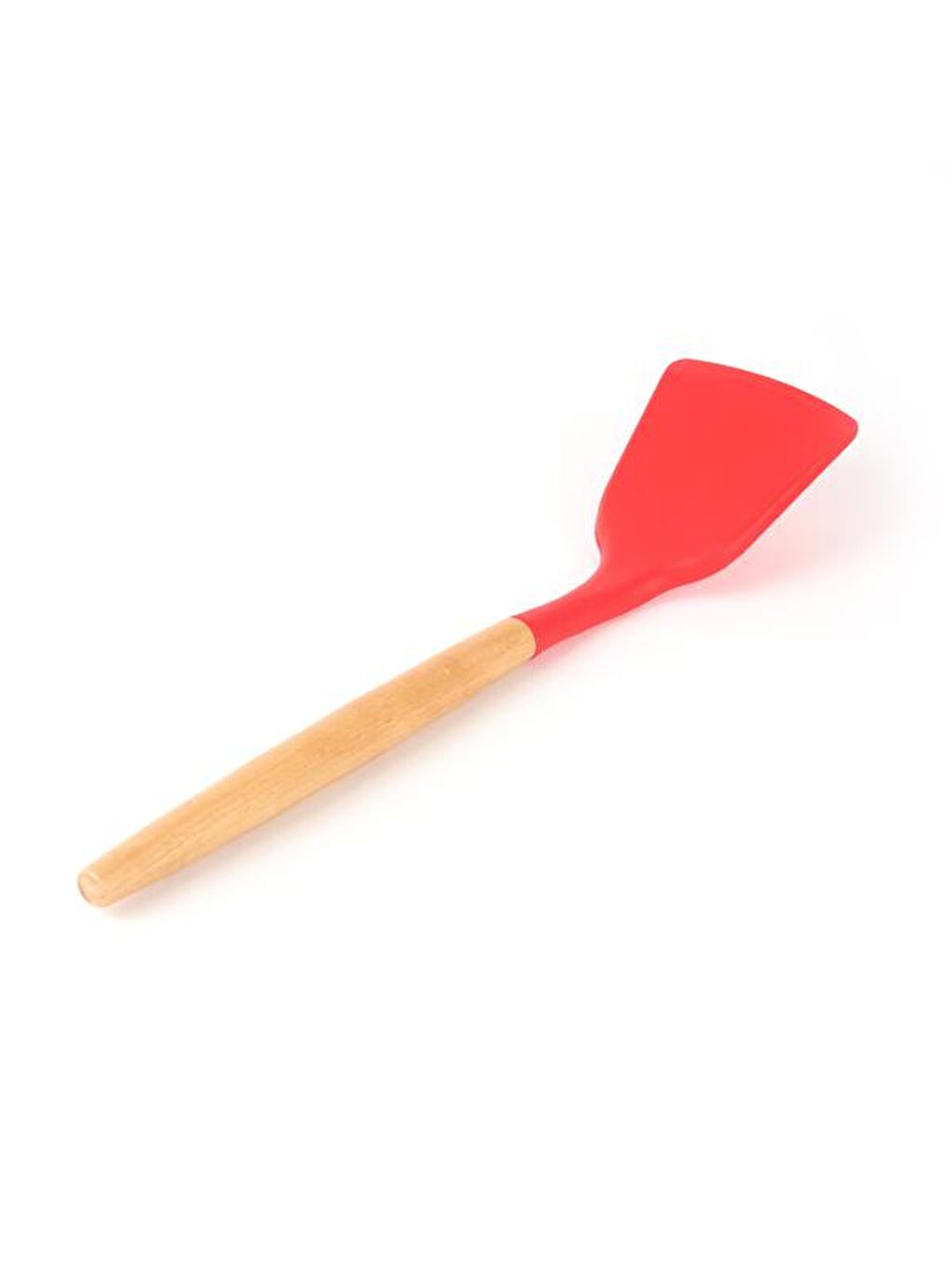 Karışık Silikon Başlıklı Ahşap Spatula - Renkli - 32 cm-2