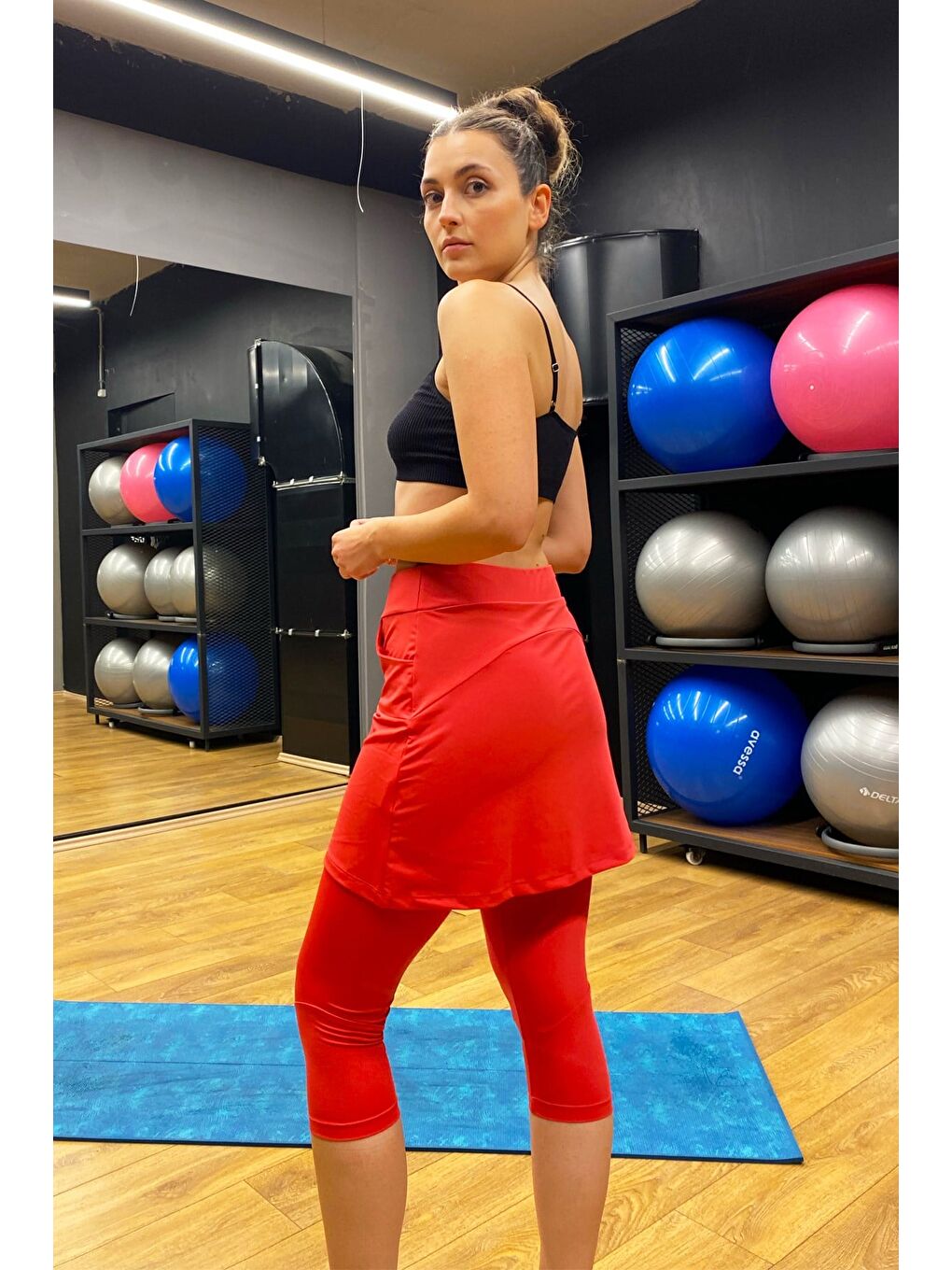 Tenis Etekli Sporcu Tayt C16042 Mercan-4