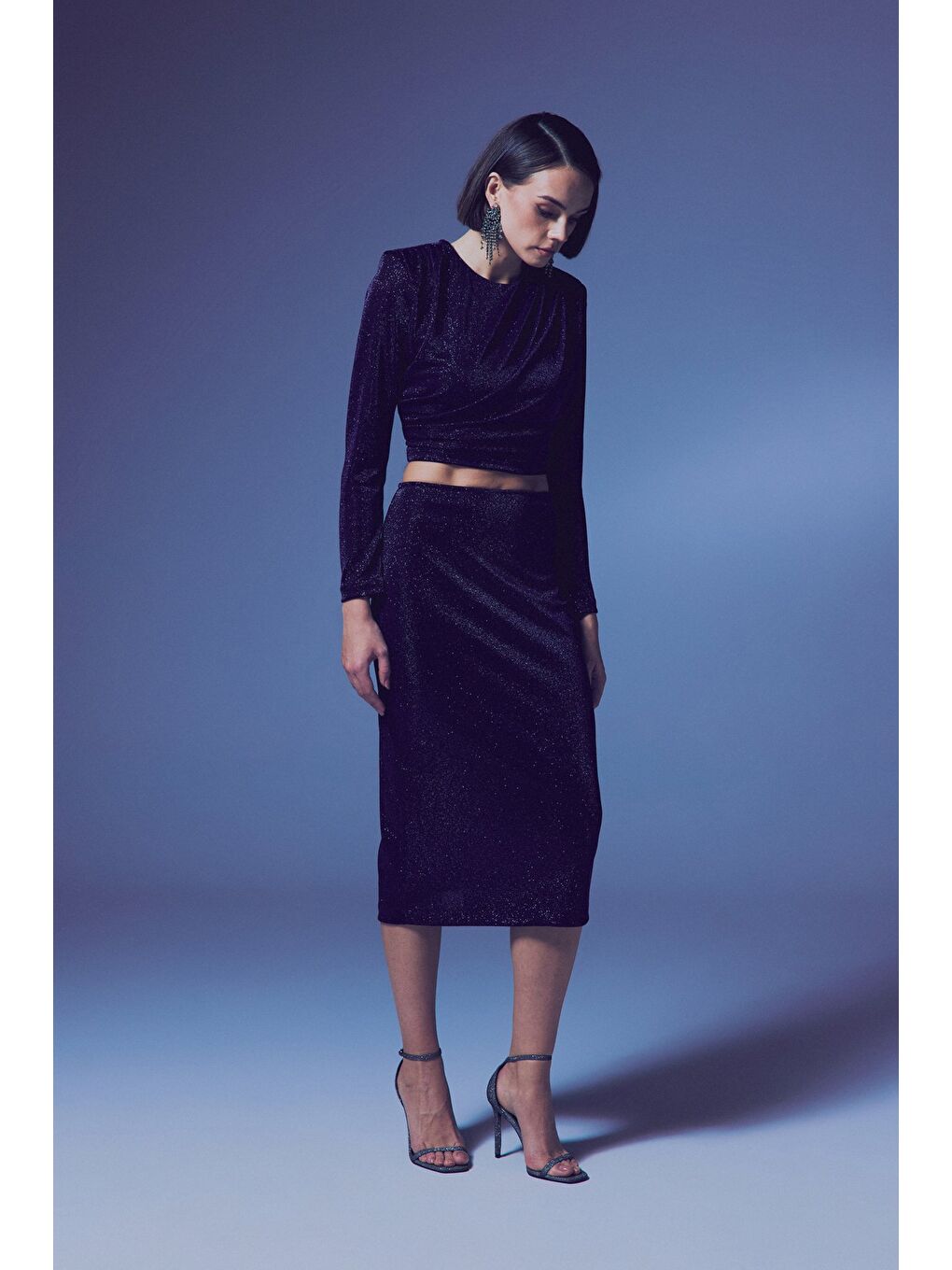 Parlak Kalem Etek - Lacivert-1