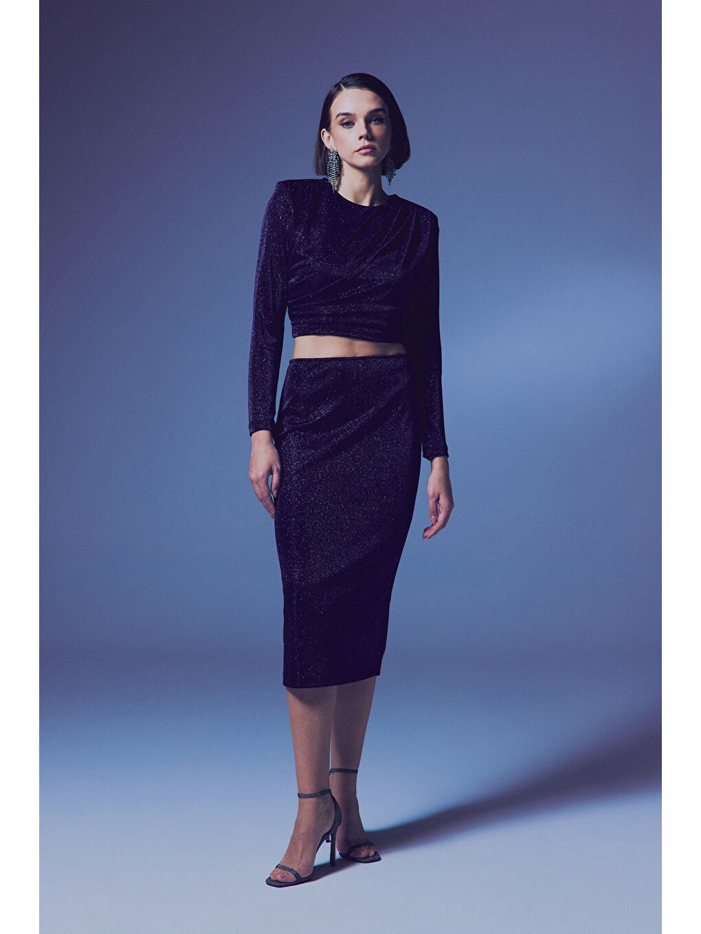 Parlak Kalem Etek - Lacivert-2