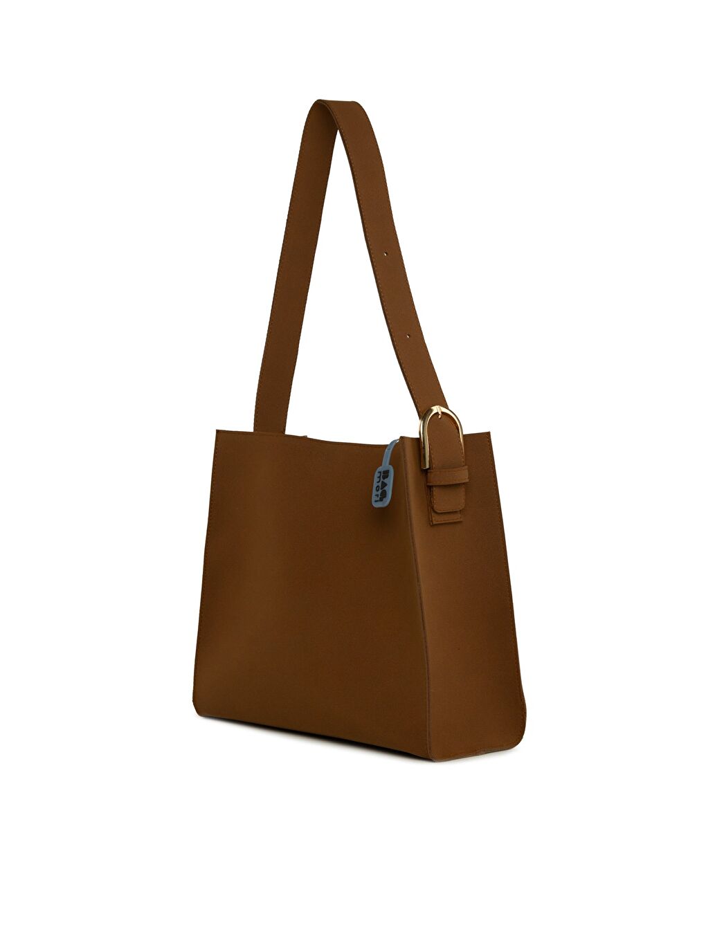 Kahverengi Kemer Detaylı Askılı Süet Çanta-1