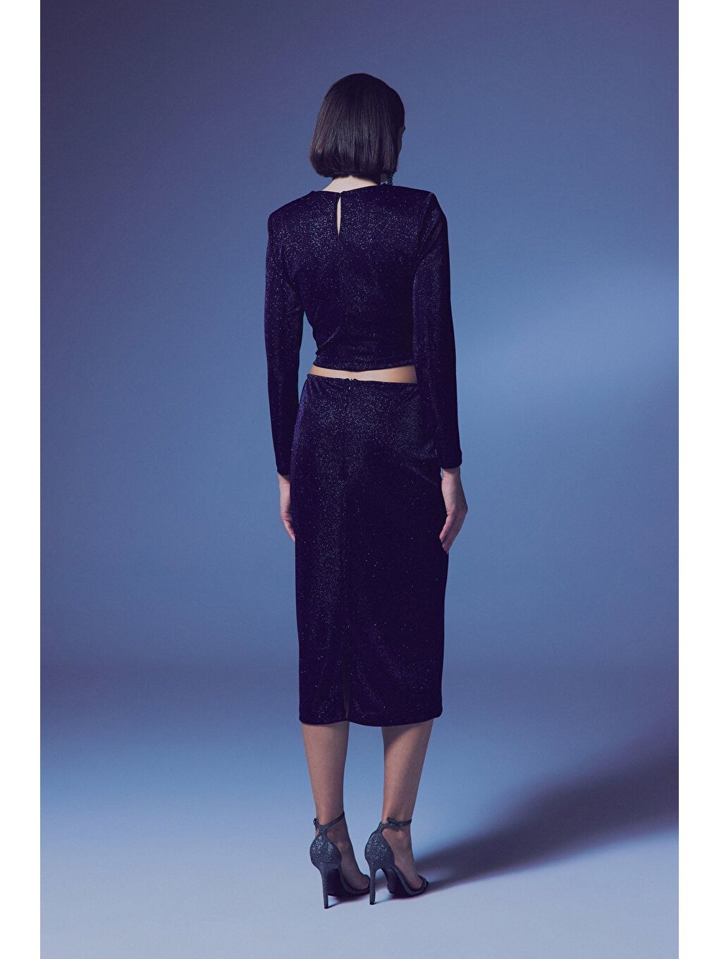 Parlak Kalem Etek - Lacivert-5