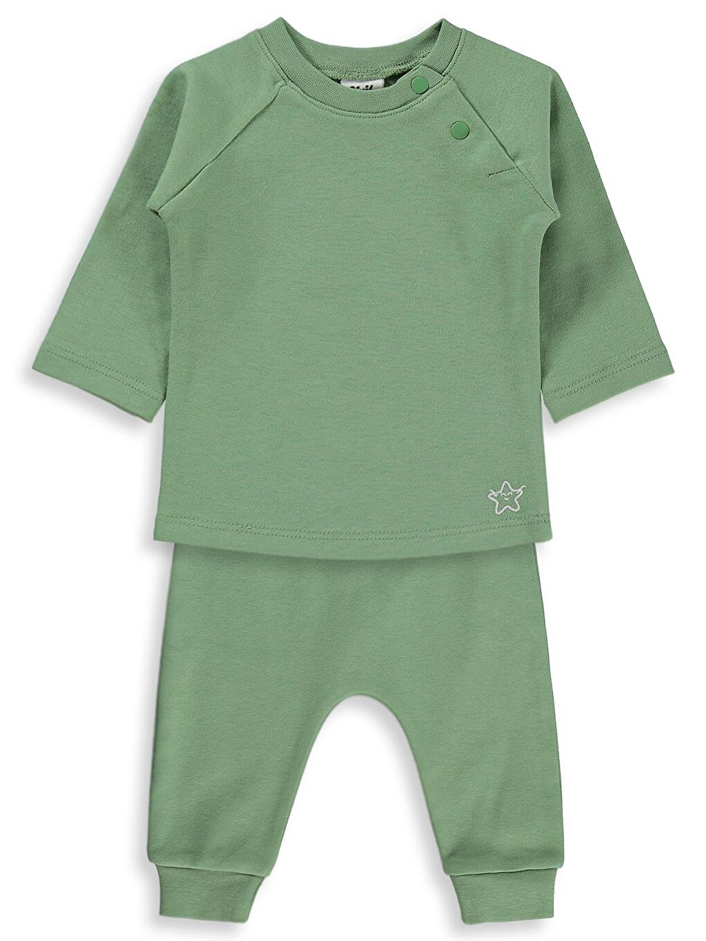 Baby Yıldız Nakışlı 3-18 Ay Takım - Haki