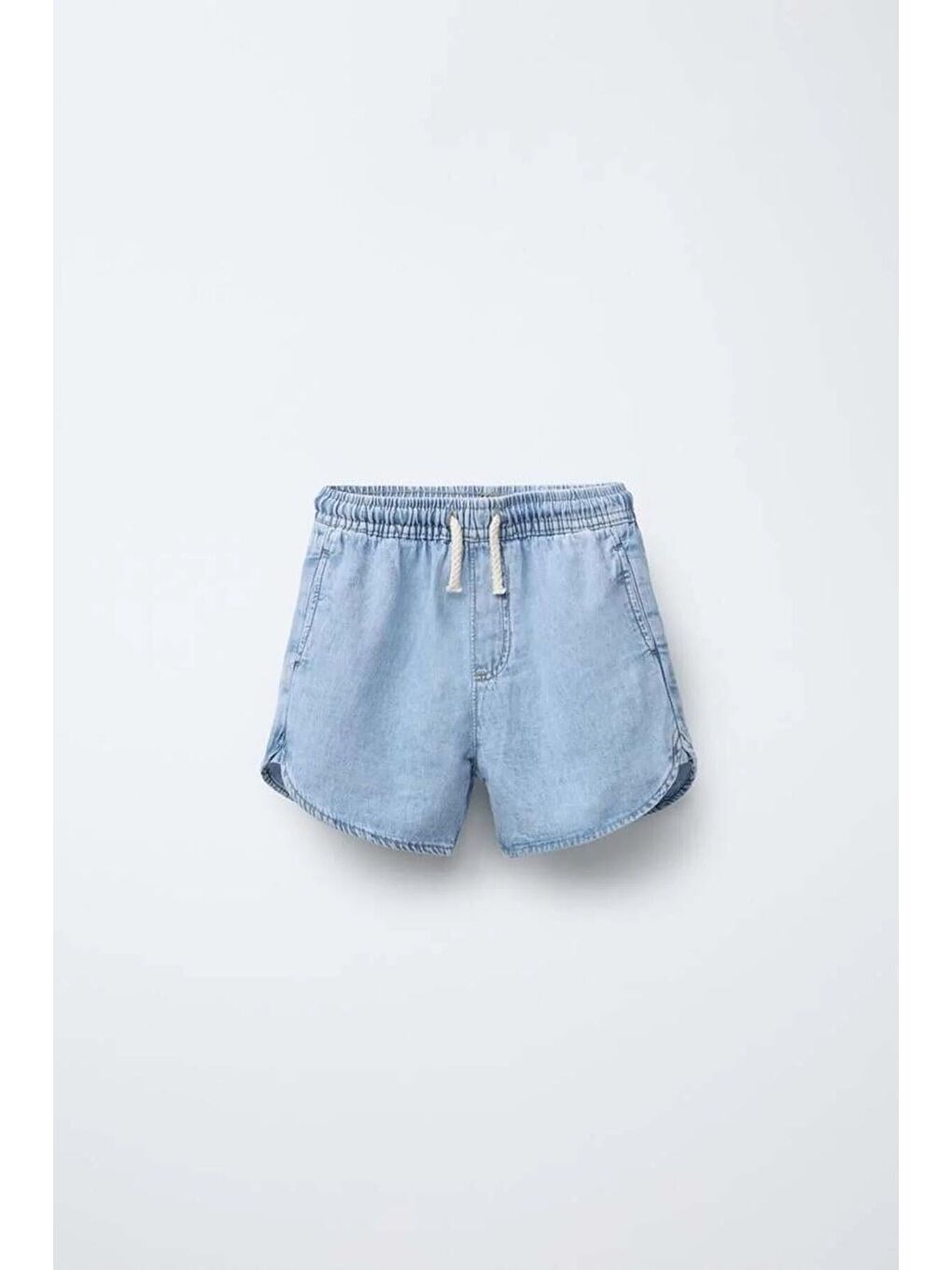 Erkek Çocuk Oversize Denim Mavi Gömlek Şort Takım - Yazlık İkili Takım-2