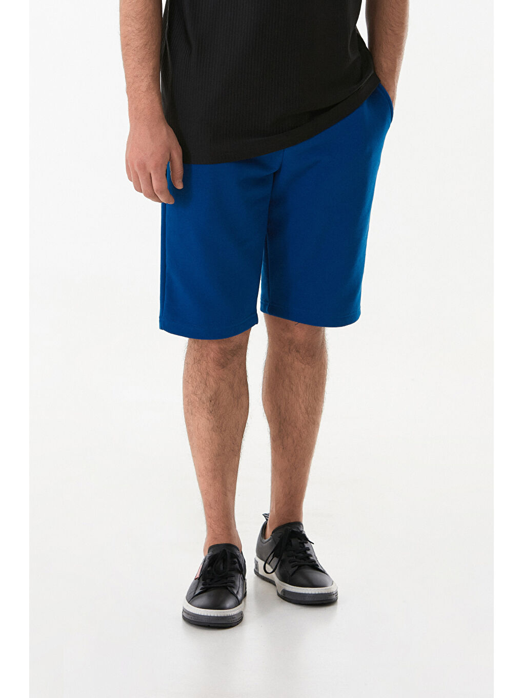 Mavi Beli Bağlamalı Cepli Şort-1