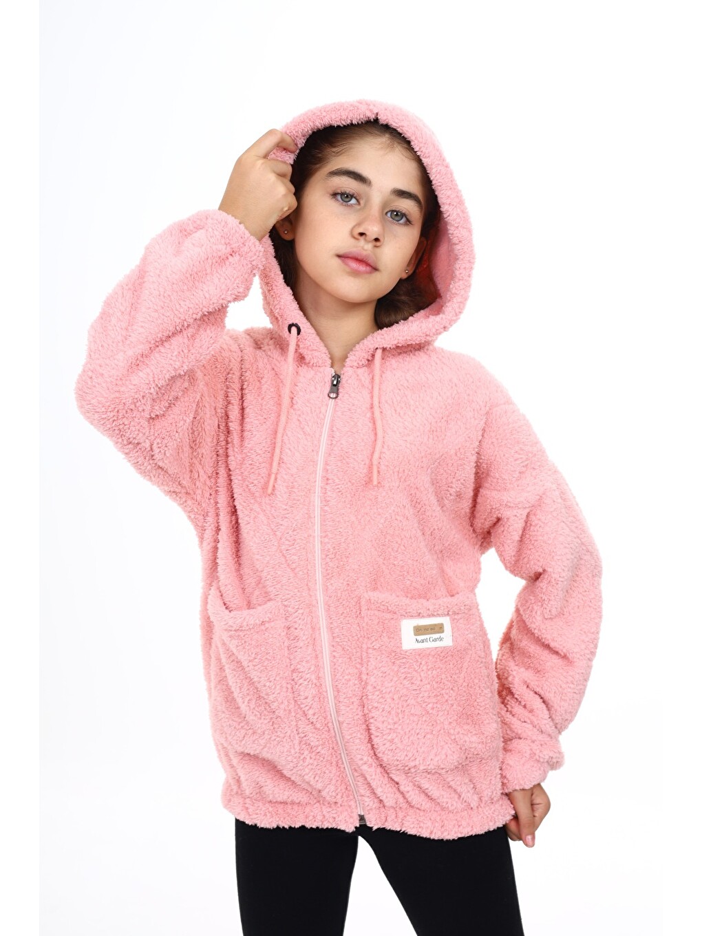 Pembe Kız Çocuk Pelüş Hırka