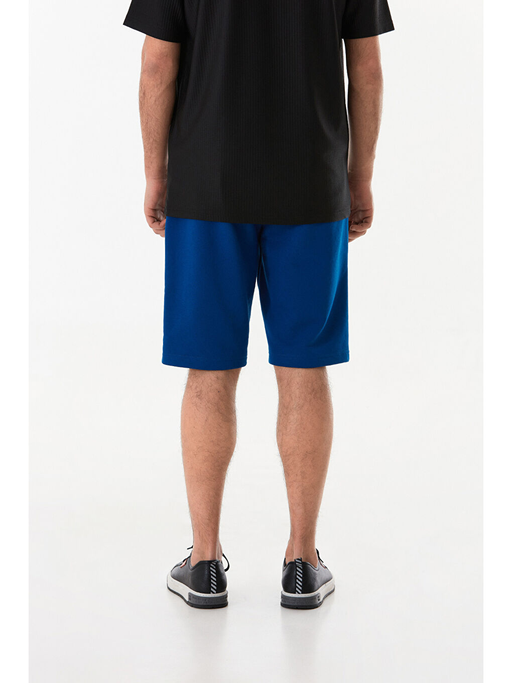 Mavi Beli Bağlamalı Cepli Şort-3