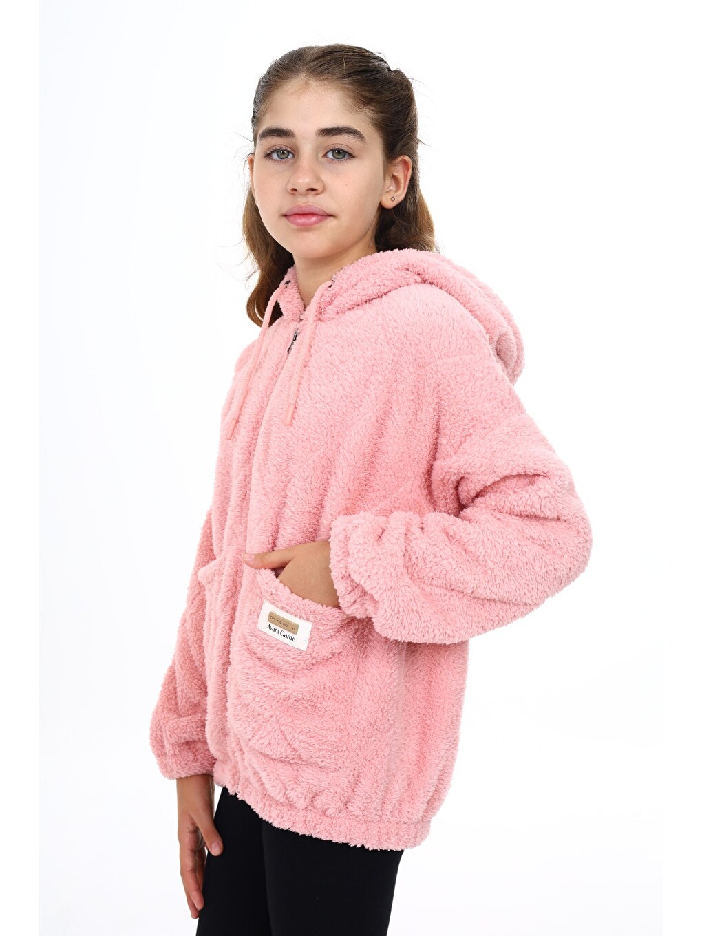 Pembe Kız Çocuk Pelüş Hırka-2