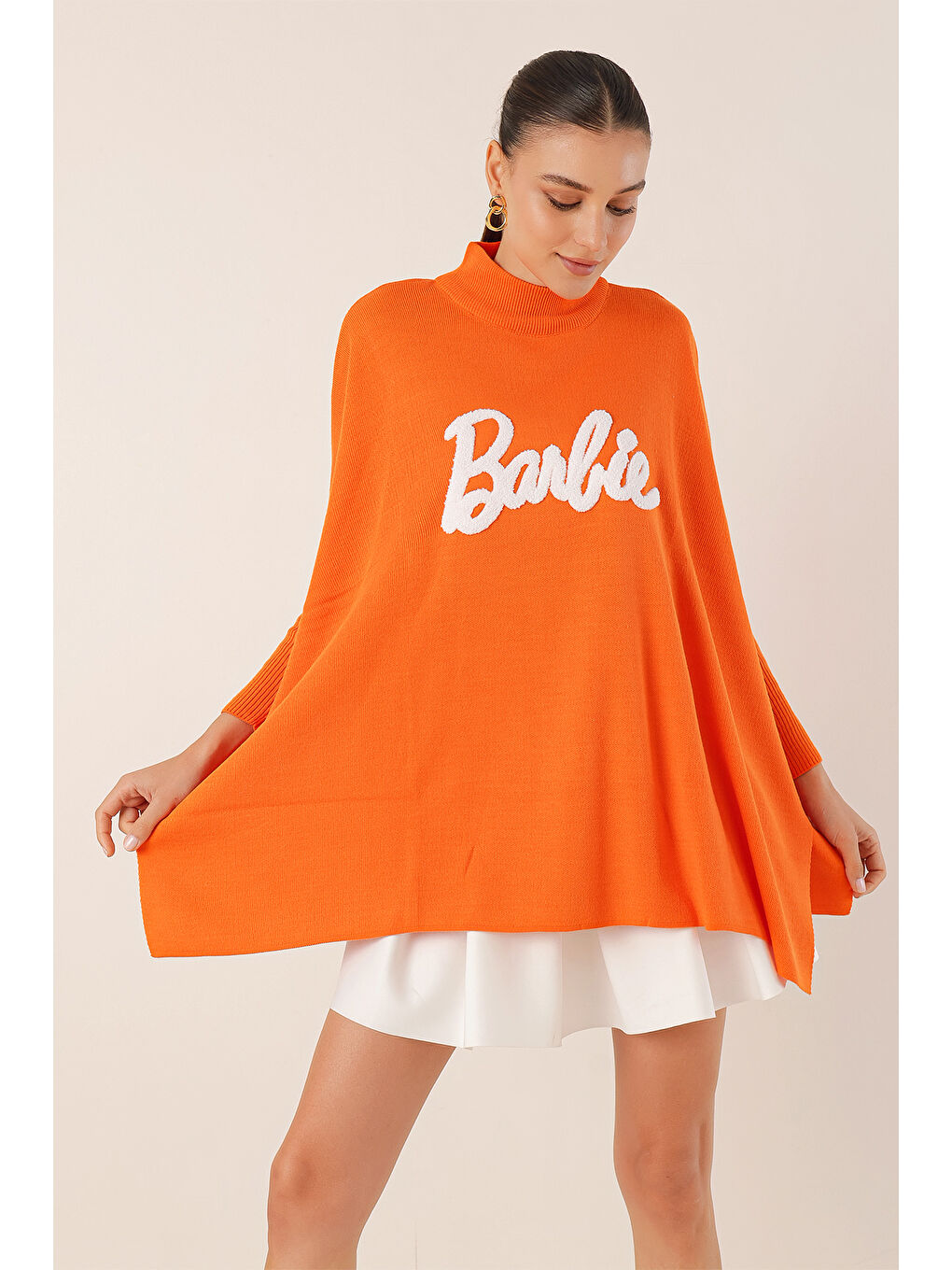 15783 Yırtmaçlı Panço Kazak - D. Turuncu-2