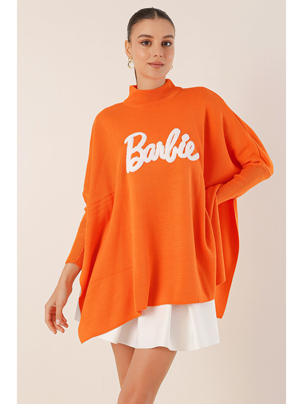 15783 Yırtmaçlı Panço Kazak - D. Turuncu-3