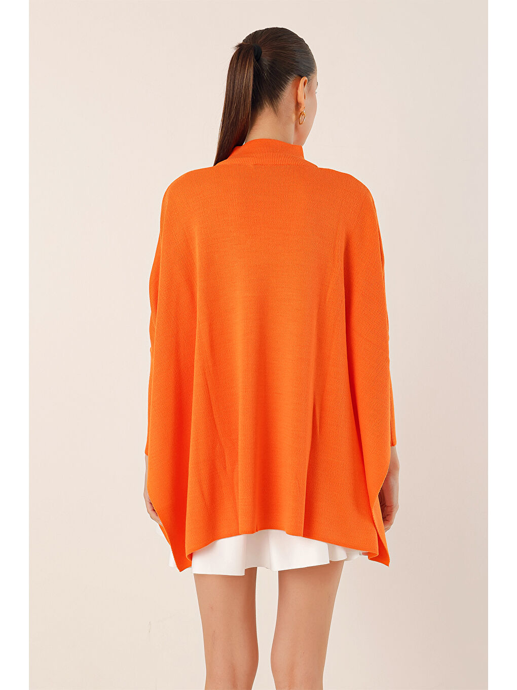 15783 Yırtmaçlı Panço Kazak - D. Turuncu-5