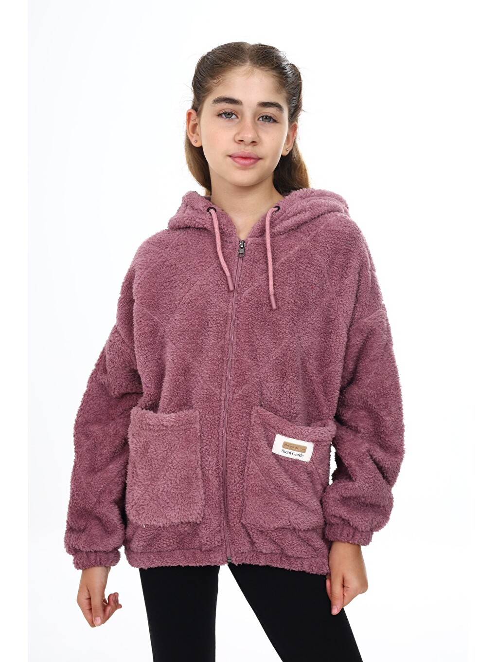 Pembe Kız Çocuk Pelüş Hırka-1