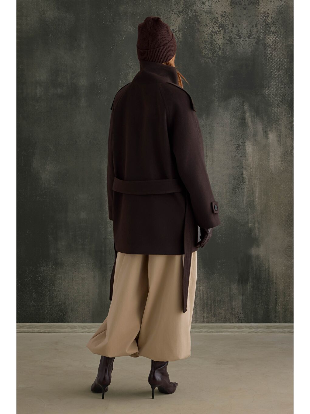 Kahverengi Dik Yaka Kaban Koyu Kahve-4