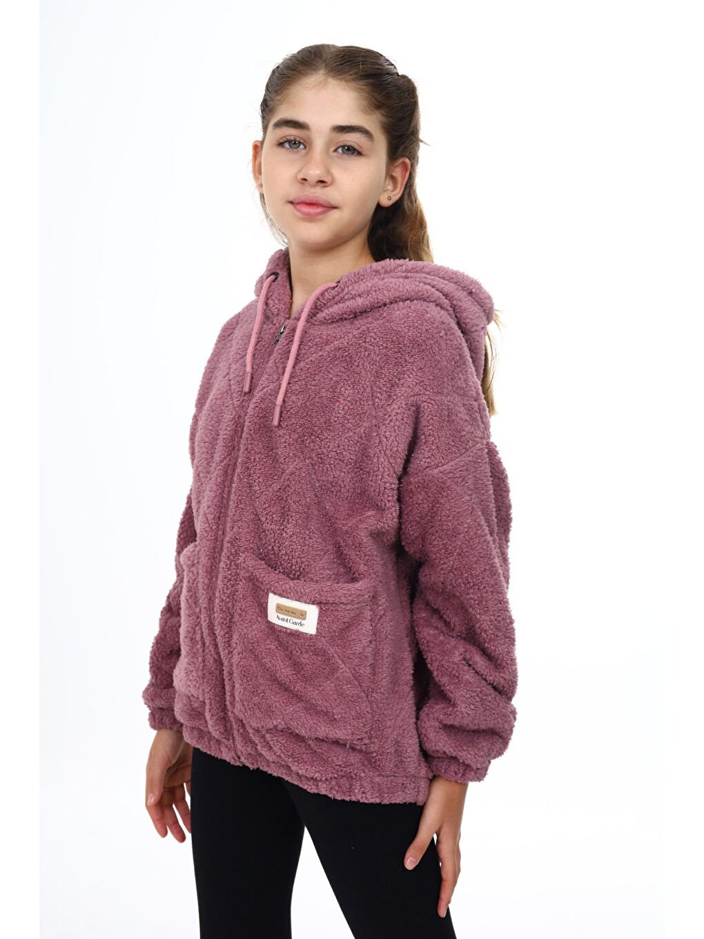 Pembe Kız Çocuk Pelüş Hırka-2