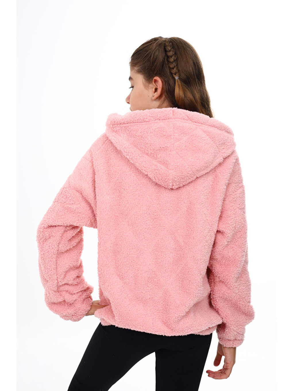 Pembe Kız Çocuk Pelüş Hırka-4