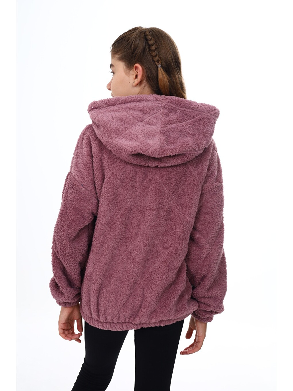 Pembe Kız Çocuk Pelüş Hırka-4
