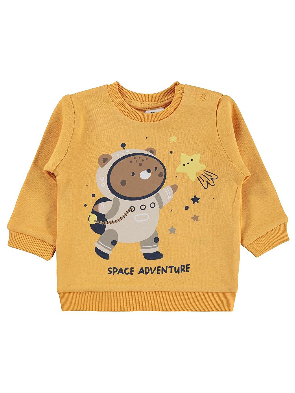 Sarı Baby Astronot Baskılı 6-18 Ay Sweatshirt - Hardal