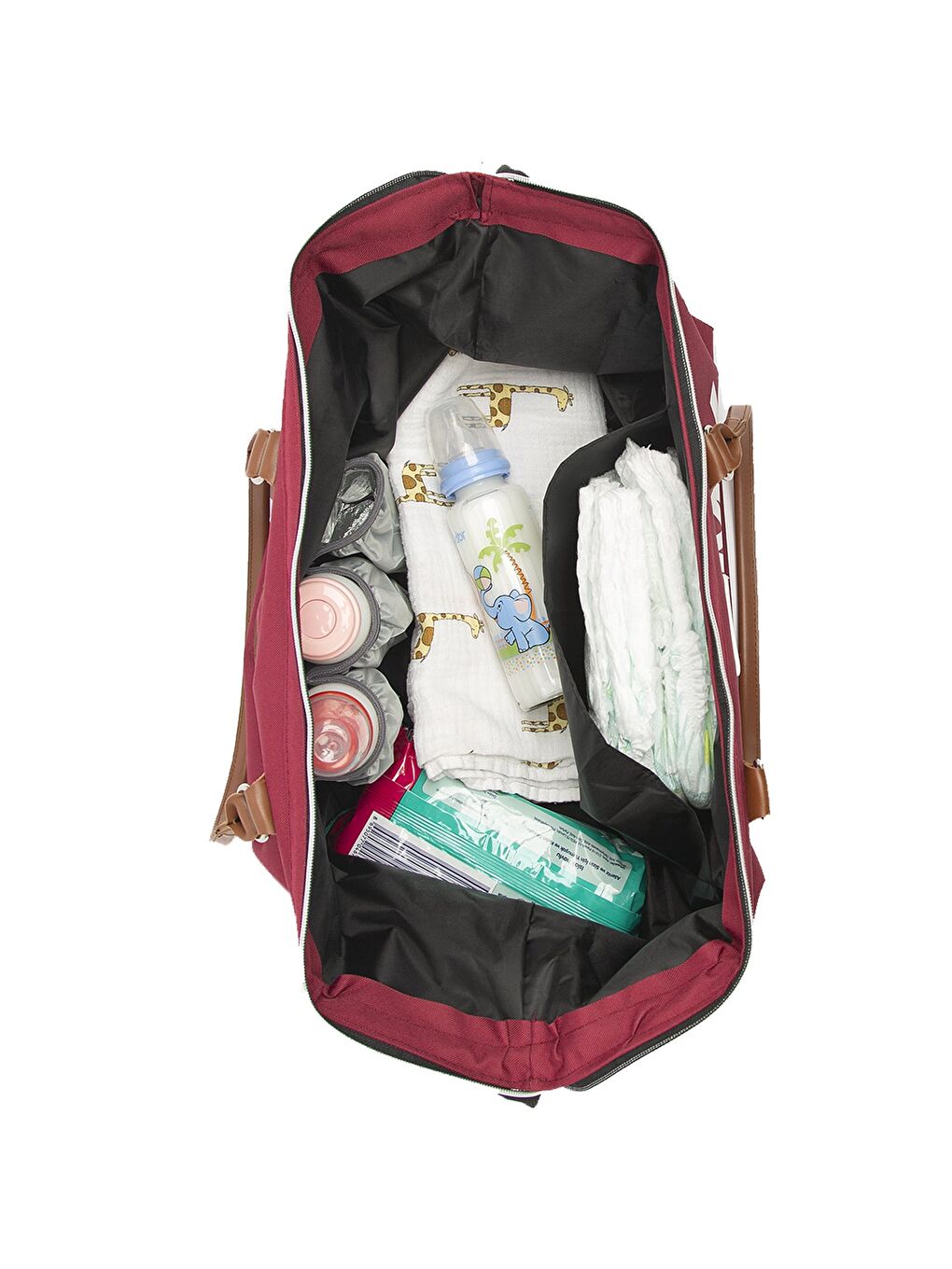 Baby Bag Baskılı Garnili Anne Bebek Çantası-3