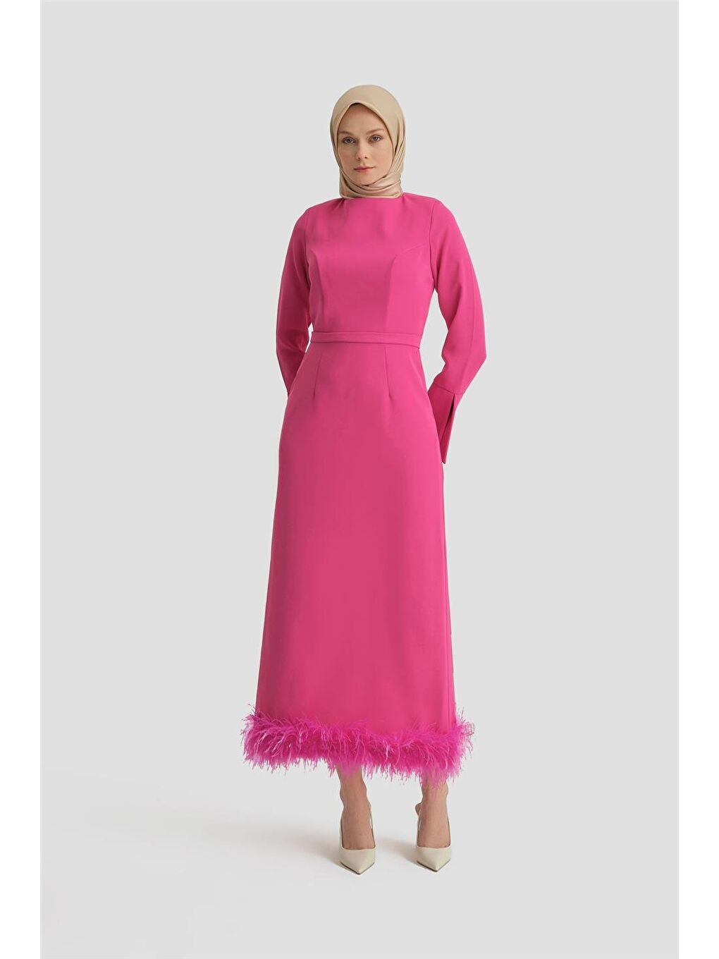Pembe Abiye Elbise 24Yd1952 Fuşya