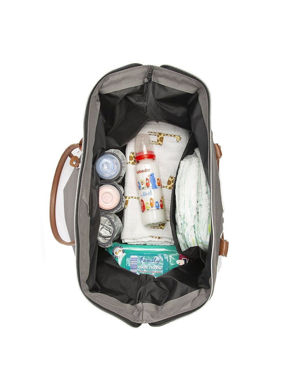Baby Bag Baskılı Garnili Anne Bebek Çantası-3