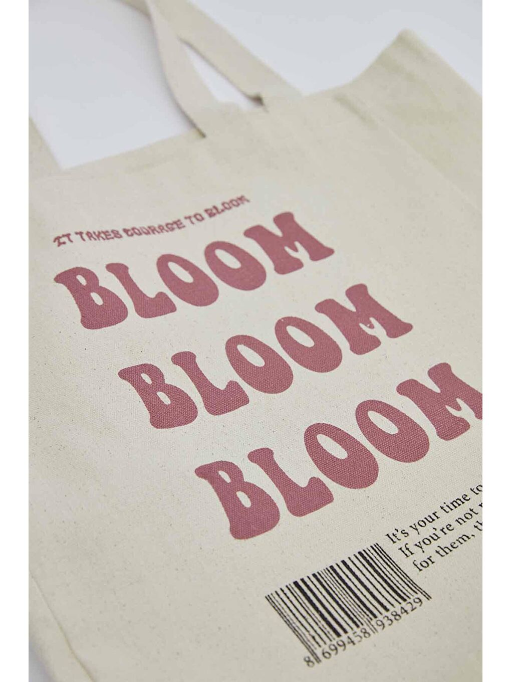 Gri Baskılı Körüklü Bez Çanta Bloom-2