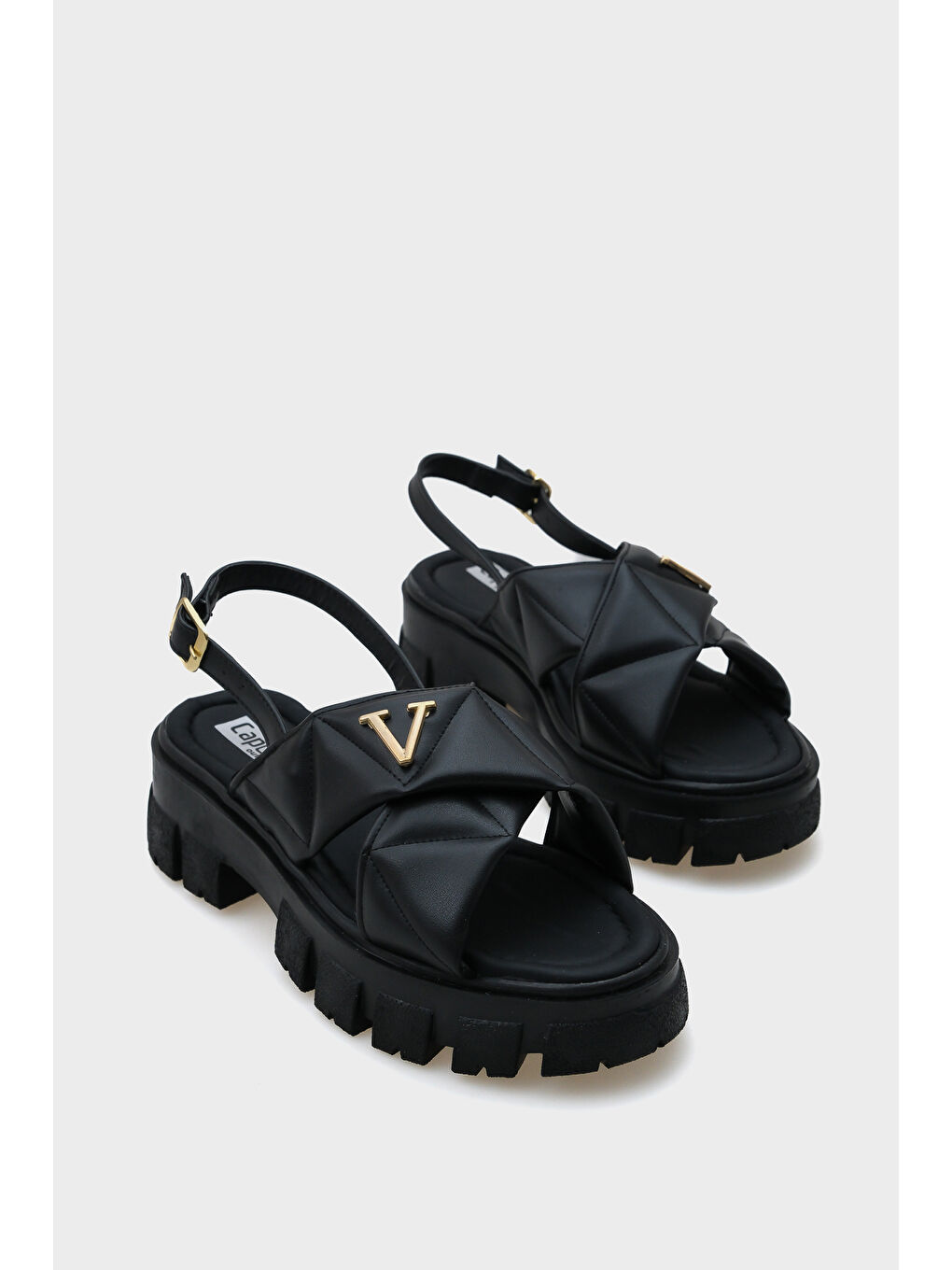 Siyah Chiquita Kalın Tabanlı Bilekten Bantlı Konfor Tabanlı Kadın Sandalet-1