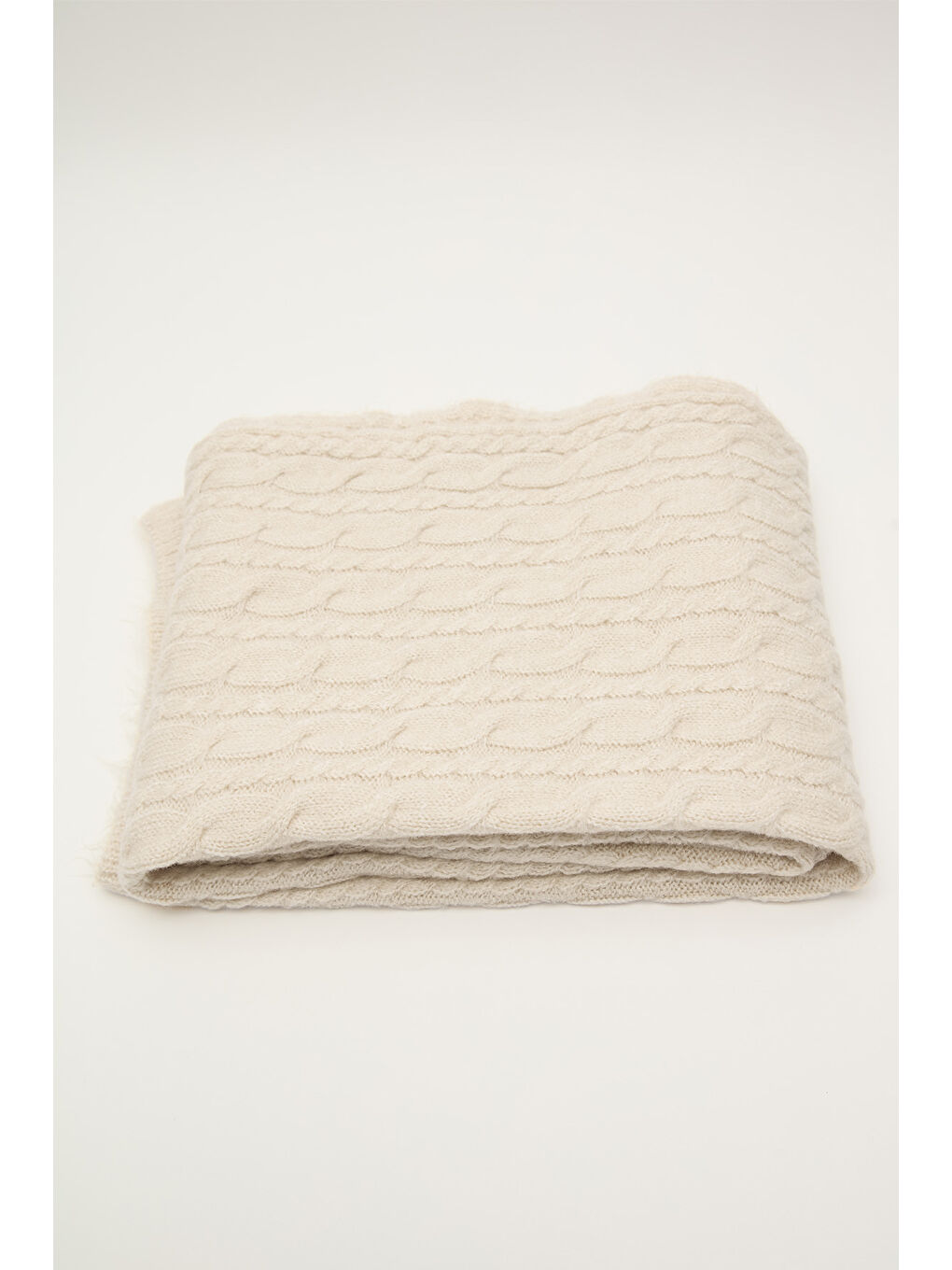 Saç Örgülü Atkı Bej-6