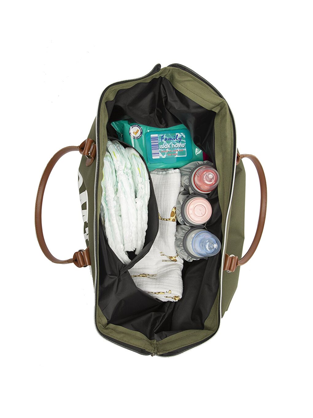 Baby Bag Baskılı Garnili Anne Bebek Çantası-3