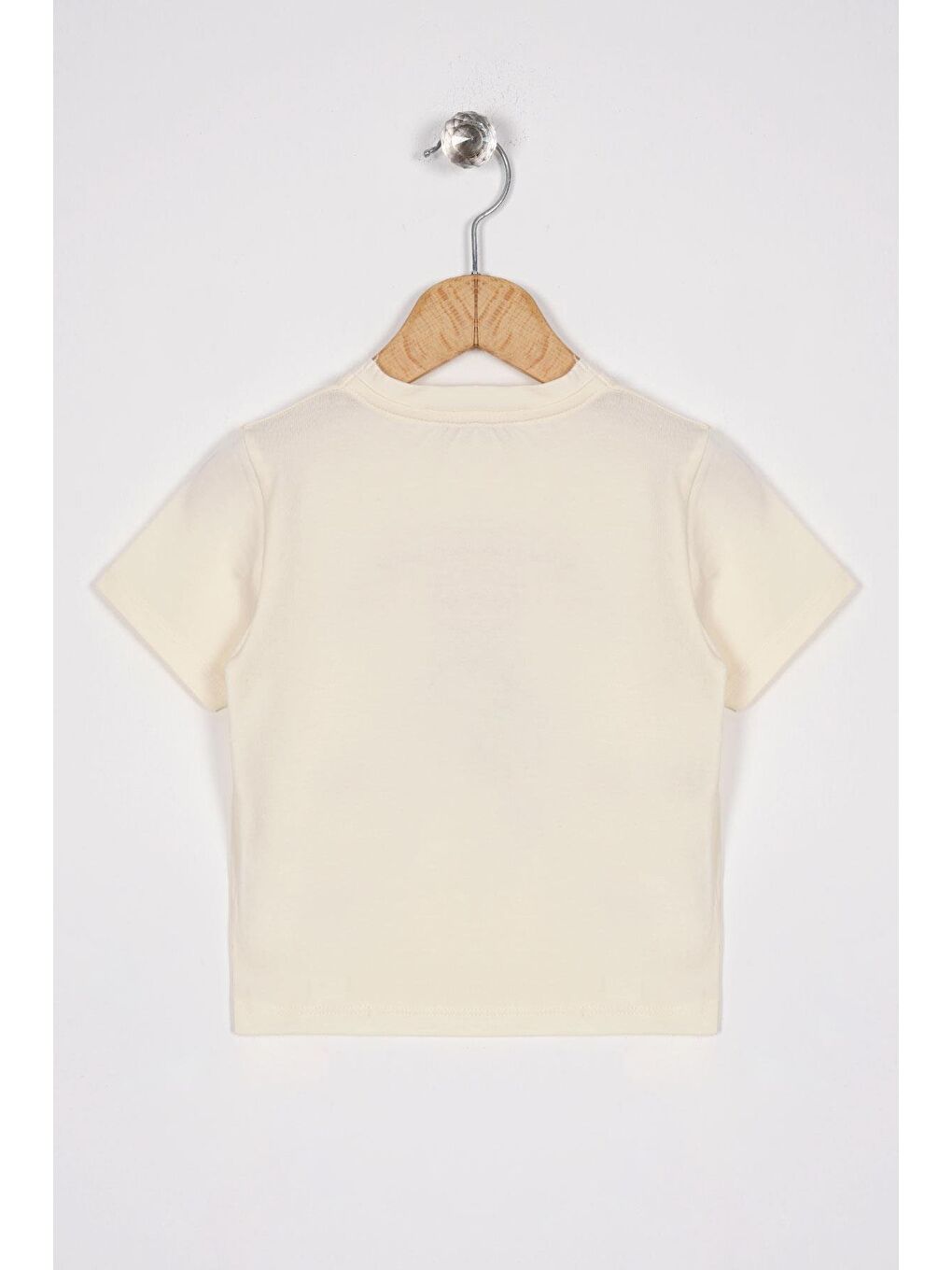 Bisiklet Yaka Yarım Kol Make Everday Great Baskılı Ekru Renk Kız Çocuk Tişört-2