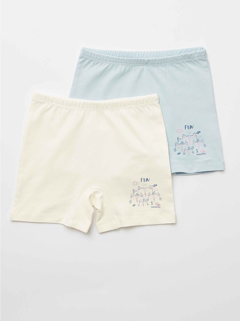 Mavi Kız Çocuk Organik Pamuklu Elastanlı Boxer Fun 4 lü Paket