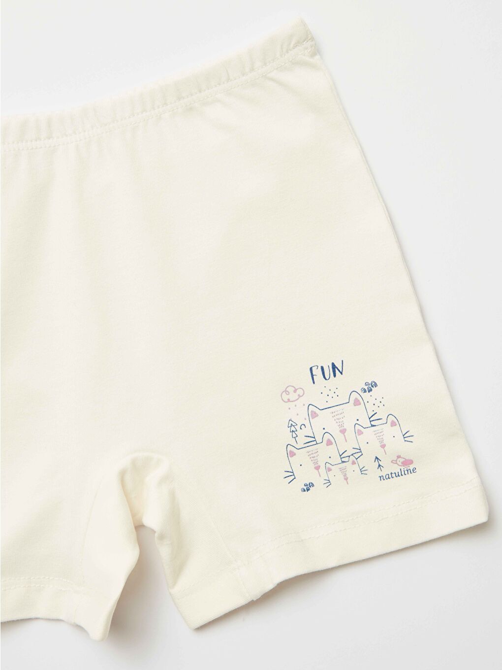 Mavi Kız Çocuk Organik Pamuklu Elastanlı Boxer Fun 4 lü Paket-2