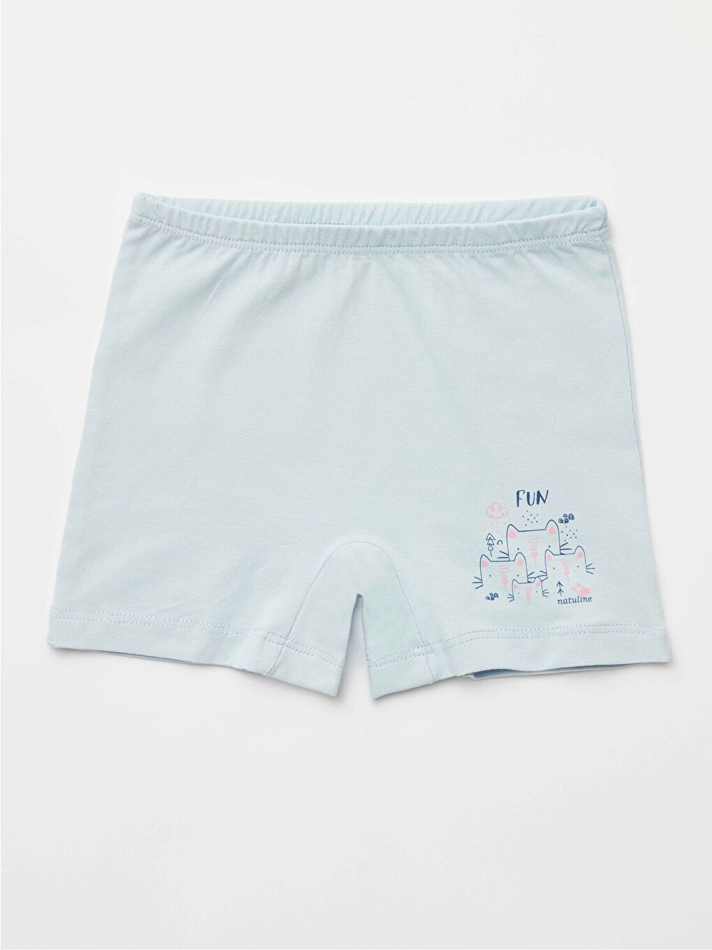 Mavi Kız Çocuk Organik Pamuklu Elastanlı Boxer Fun 4 lü Paket-4