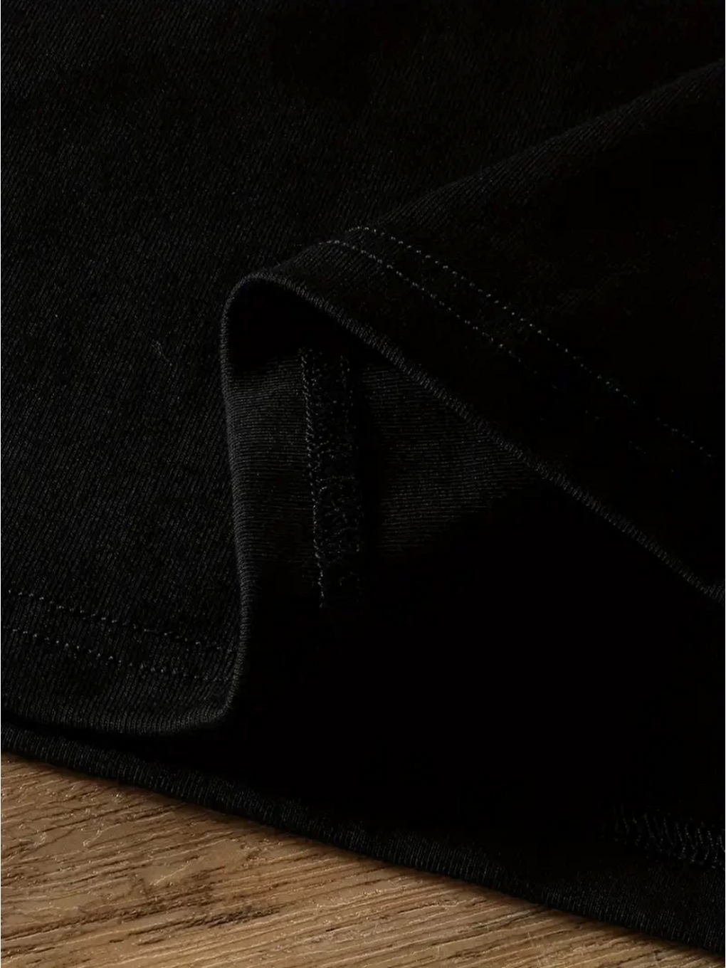 Baskılı Oversize Bisiklet Yaka T-shirt - Siyah-1