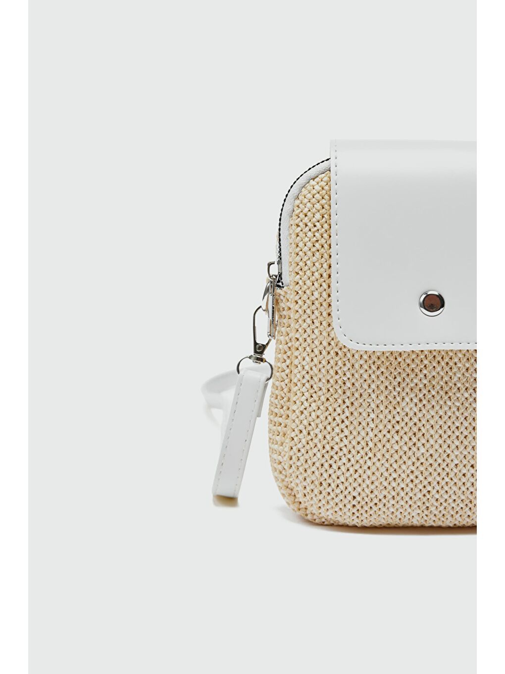 Vexa Hasır Görünümlü Çapraz Çanta Beyaz-3