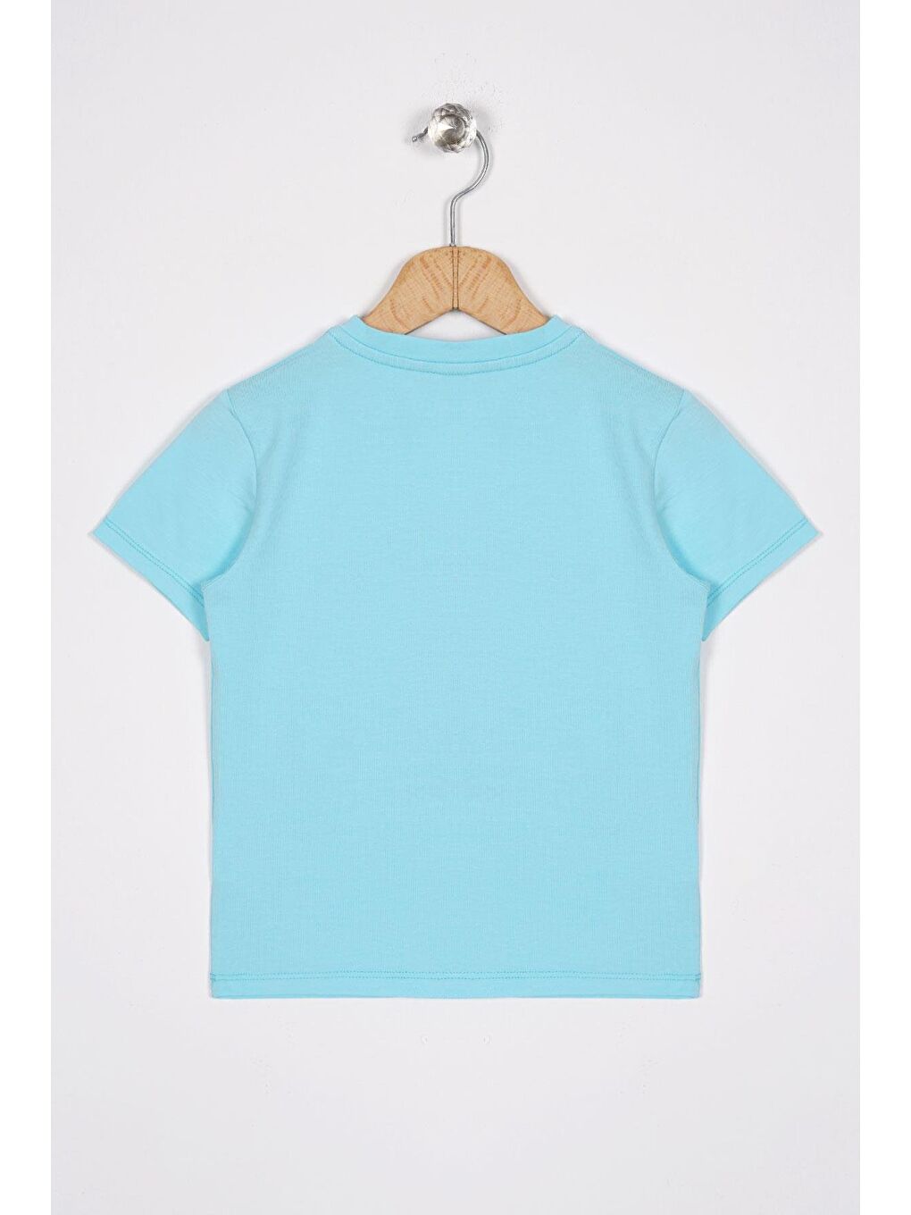 Bisiklet Yaka Yarım Kol Make Everday Great Baskılı Açık Mavi Renk Kız Çocuk Tişört-2