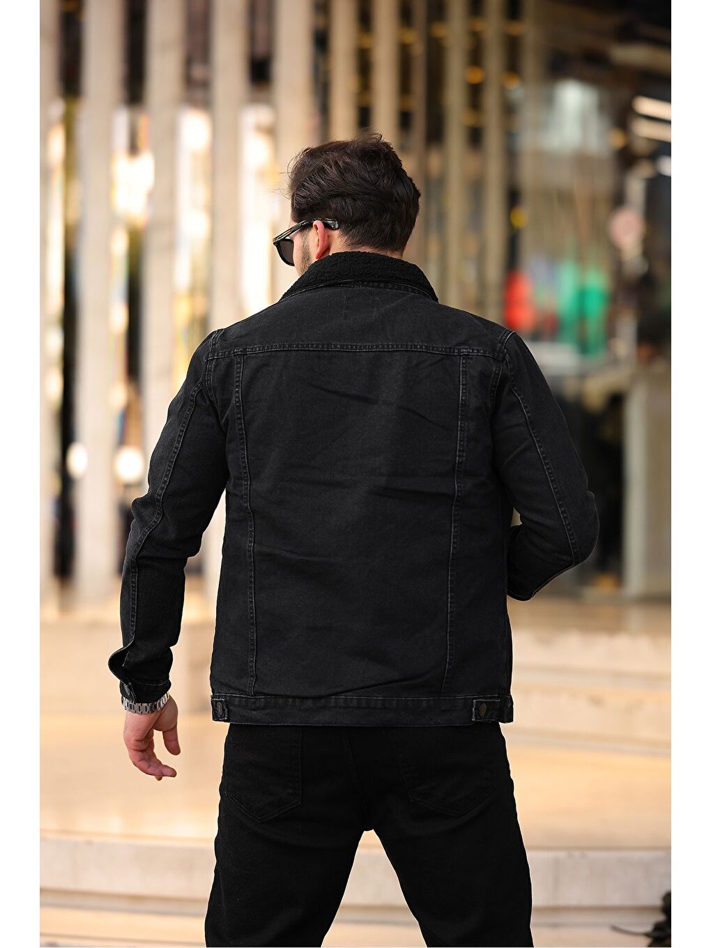 Erkek Trend Kışlık Içi Kürklü Jean Ceket Antrasit-3