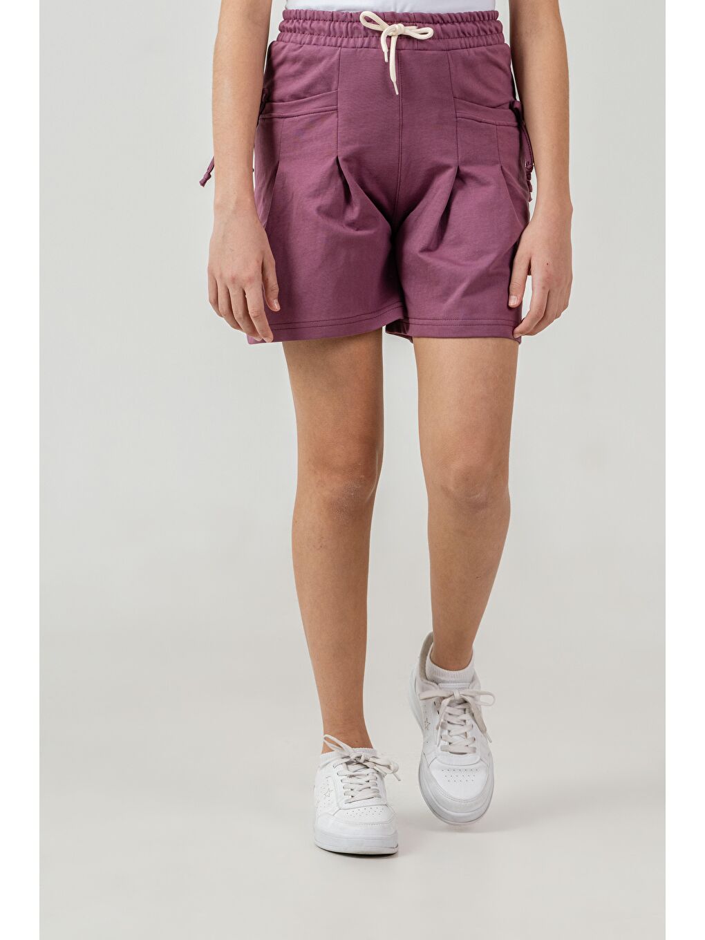 Pembe Life İs Good Baskılı Cepler Fiyonklu Kız Çocuk Şort-1