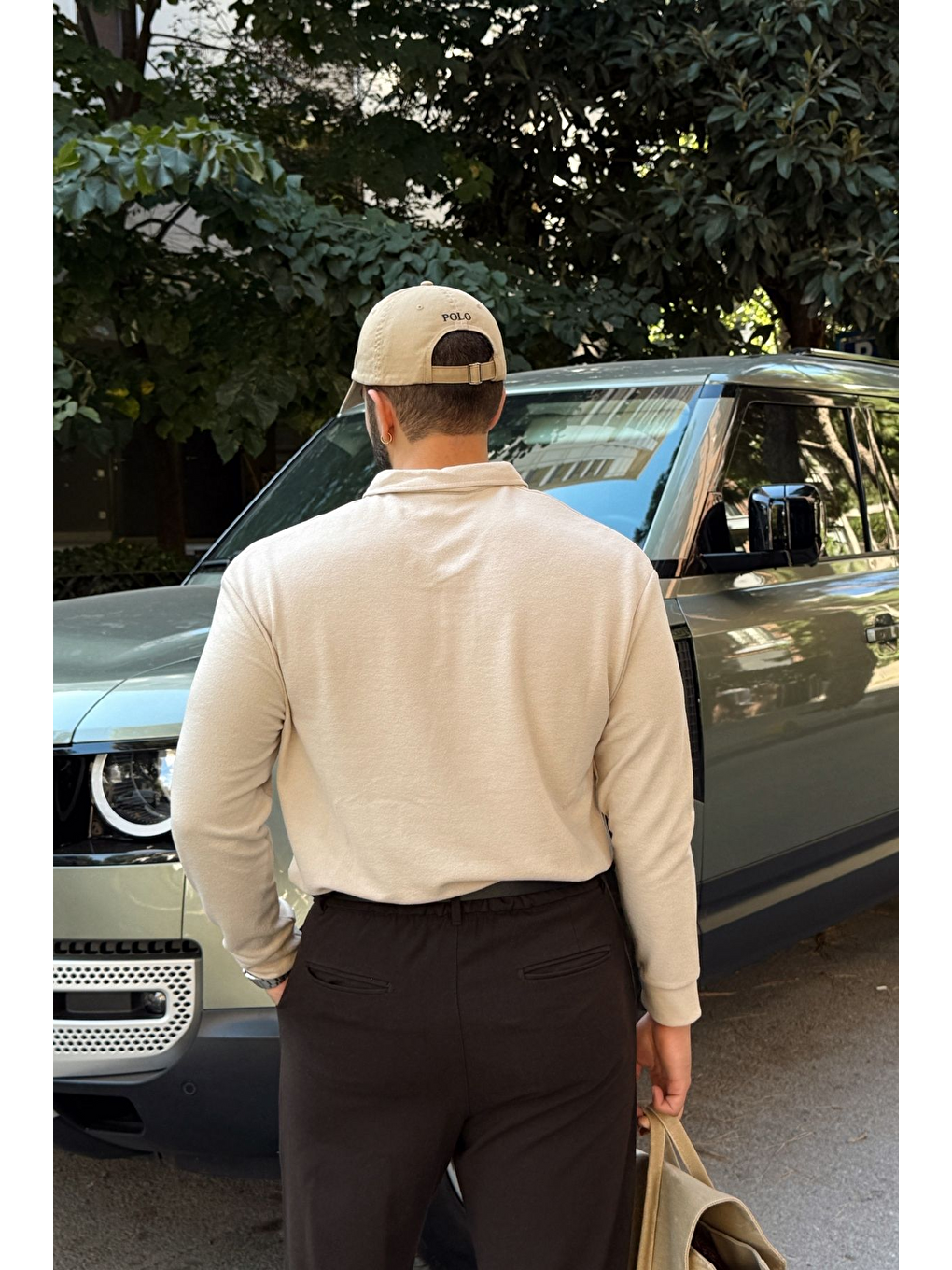 Bej Cali Erkek Regular Fit Polo Yaka Uzun Kollu Sweatshirt Tişört-2