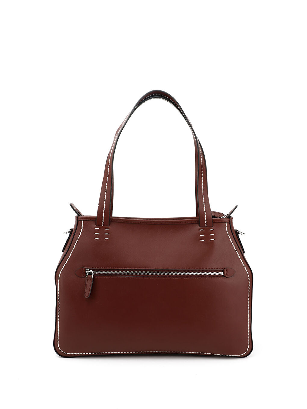 Bordo Kadın BORDO Hakiki Deri El ve Omuz Çantası-3