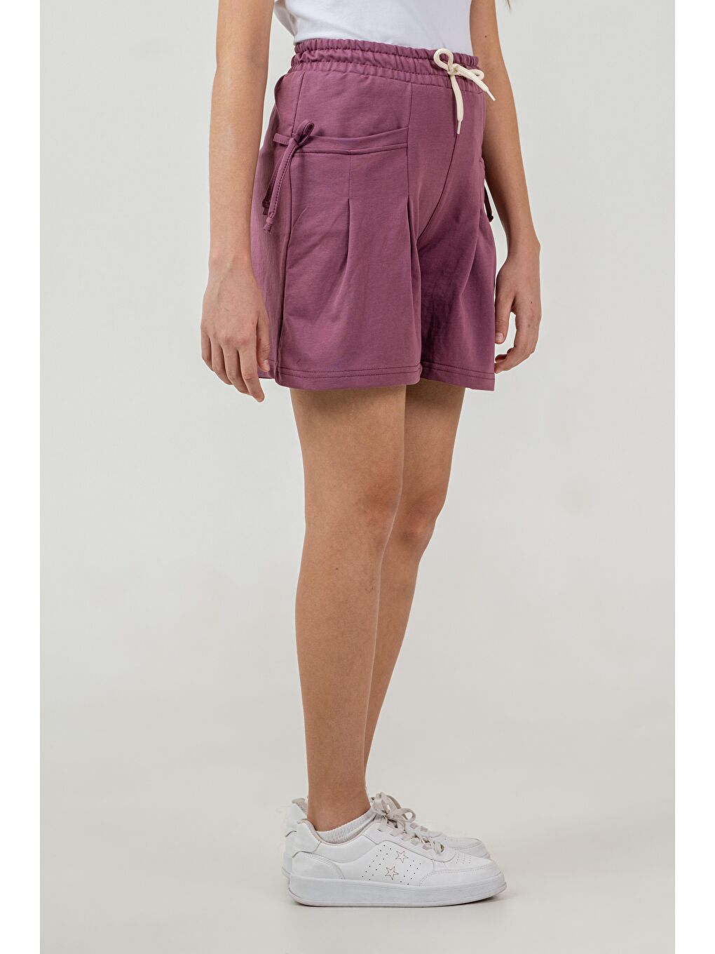 Pembe Life İs Good Baskılı Cepler Fiyonklu Kız Çocuk Şort-2