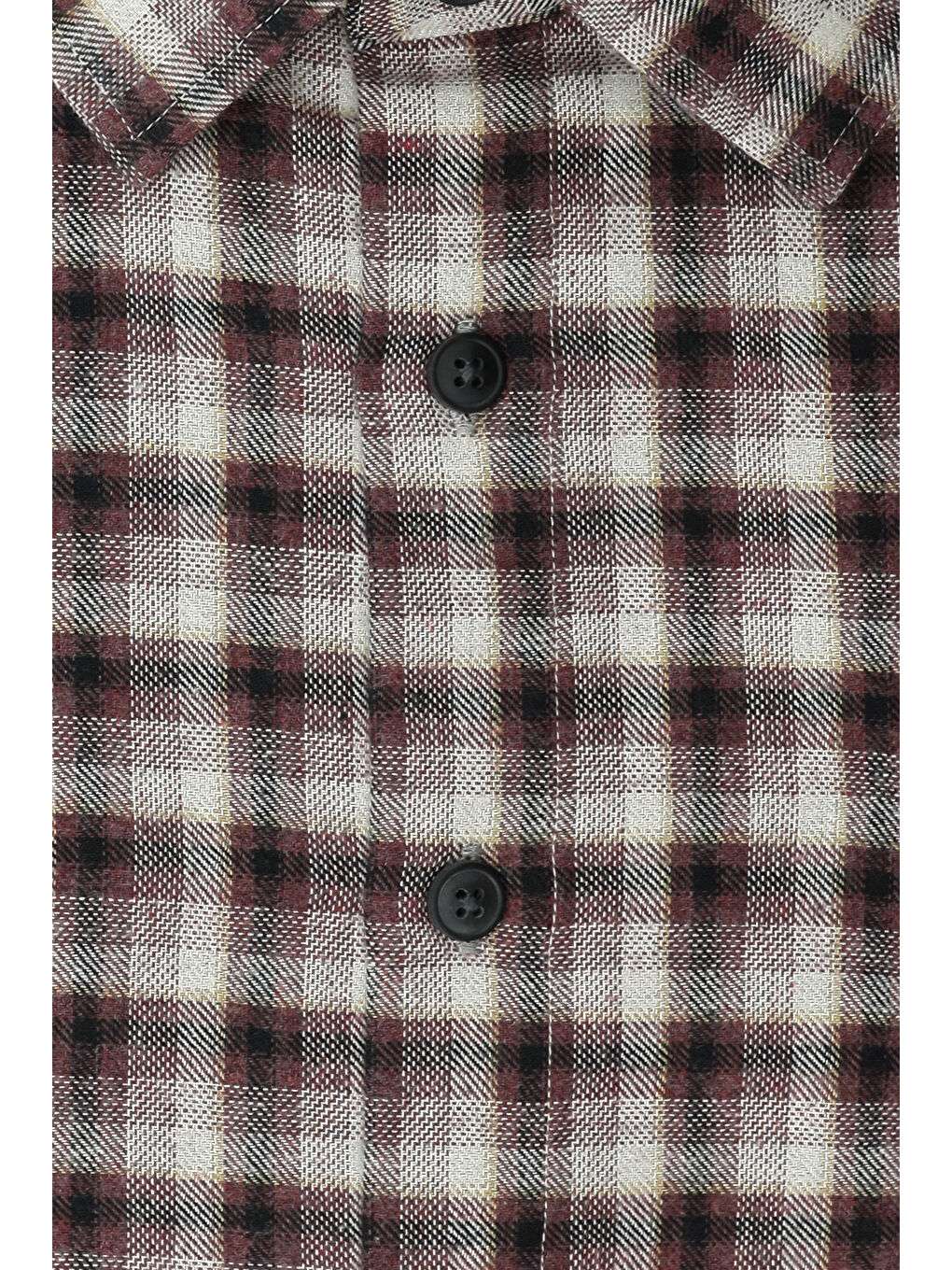 Bordo Uzun Kol Regular Fit Ekose Pamuklu Gömlek-1