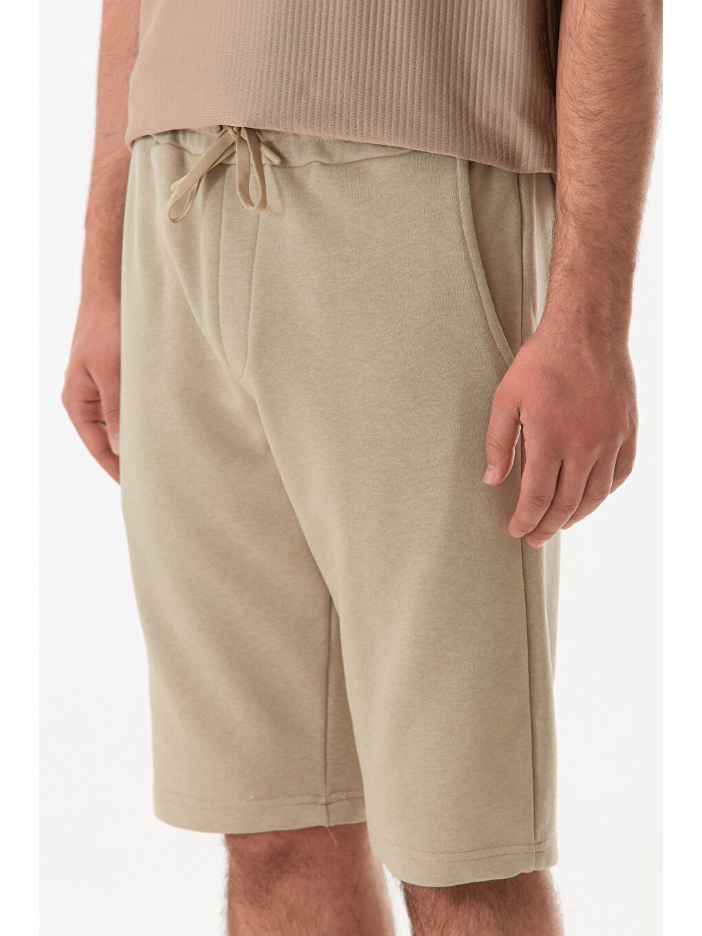 Haki Beli Bağlamalı Cepli Şort-4