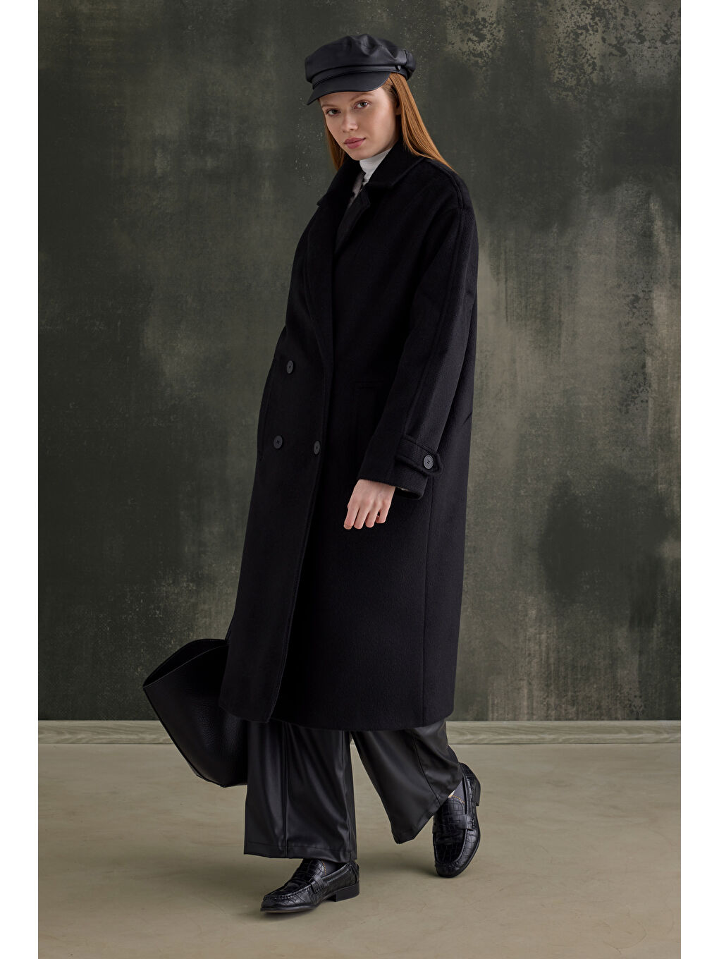 Kruvaze Uzun Kaban Siyah