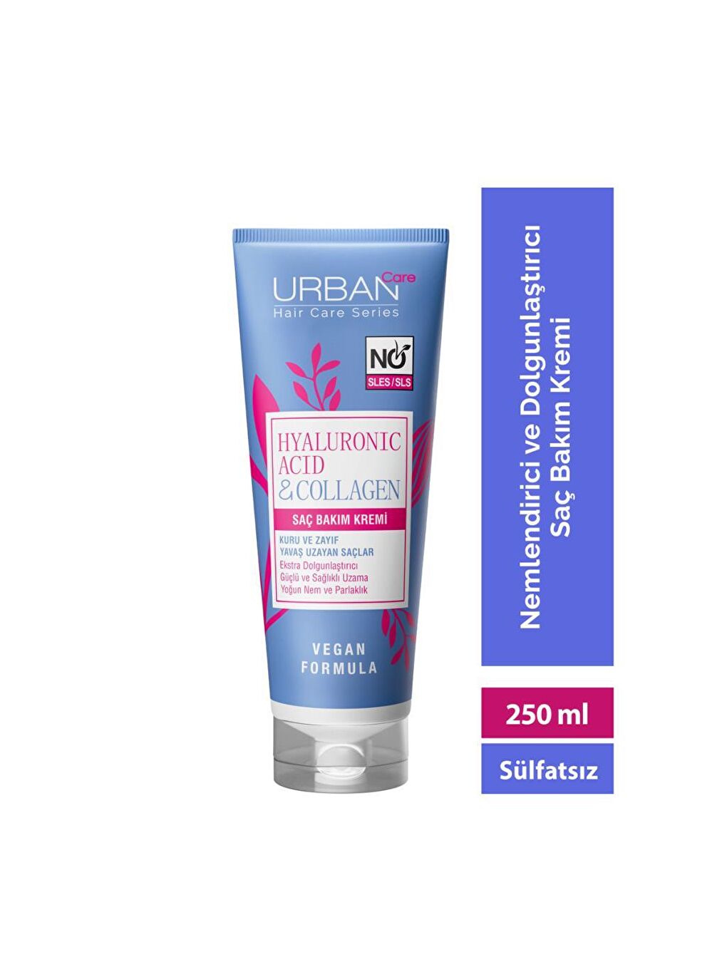 Urban Care Hyaluronik Asit&Kolajen Kuru ve Cansız Saçlara Özel Saç Bakım Kremi-SÜLFATSIZ-250 ML