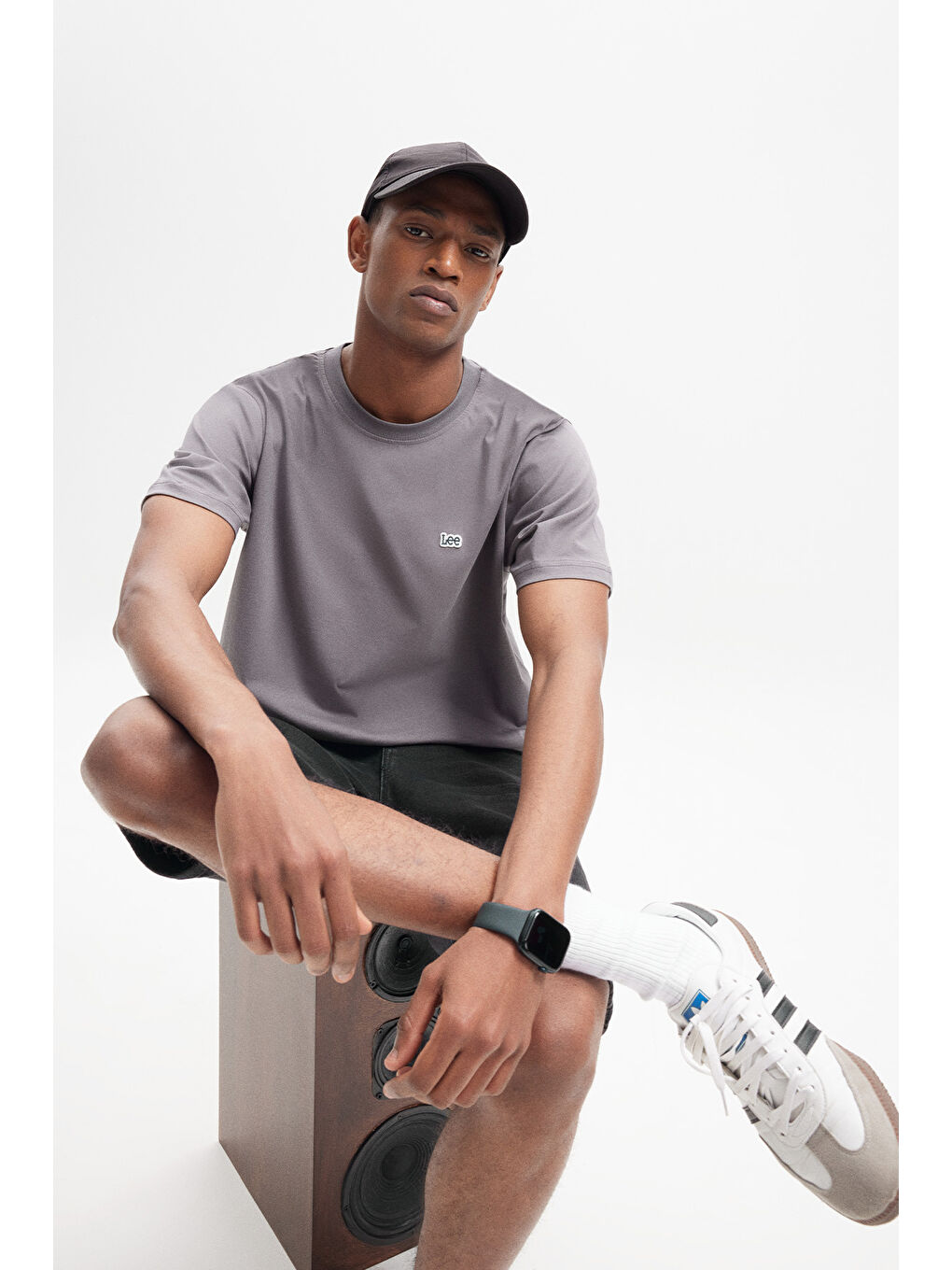 Regular Fit Normal Kesim Bisiklet Yaka %100 Pamuk Antrasit Tişört-5