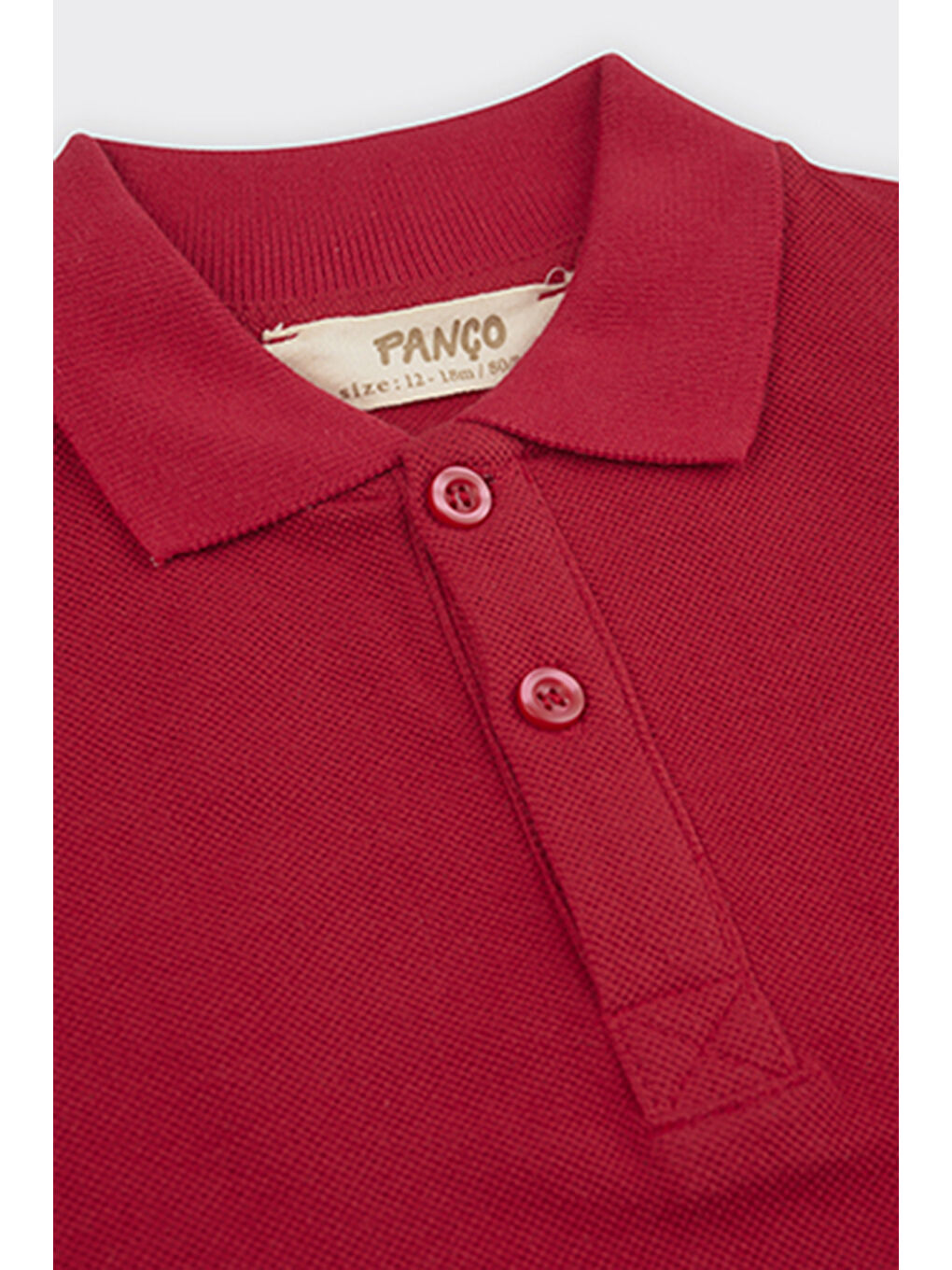 Erkek Bebek Basic Kırmızı Pike Polo Yaka Tişört-2