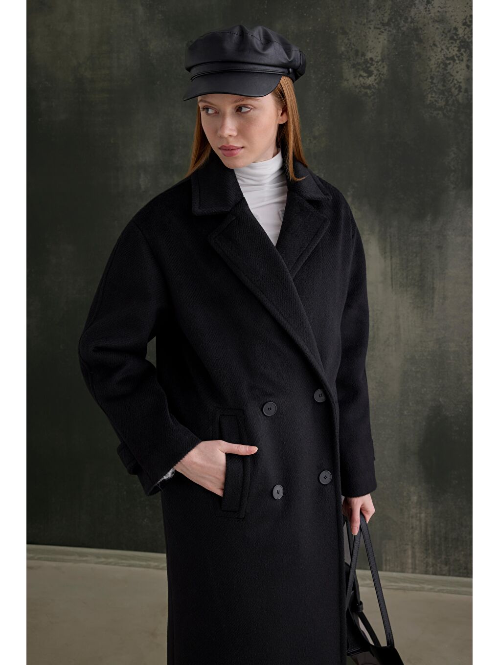 Kruvaze Uzun Kaban Siyah-1